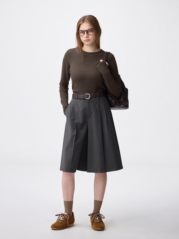 ウォームスムースクルーネックT(12分袖)