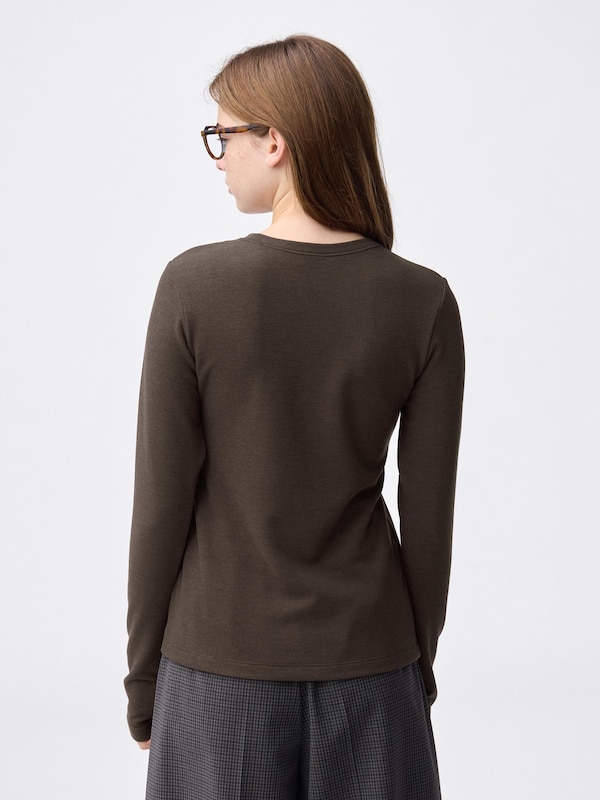 ウォームスムースクルーネックT(12分袖)