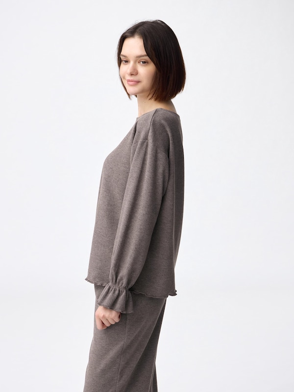 ブラッシュドリブプルオーバー