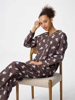 フランネルパジャマ(長袖&ロングパンツ)(ラビット)