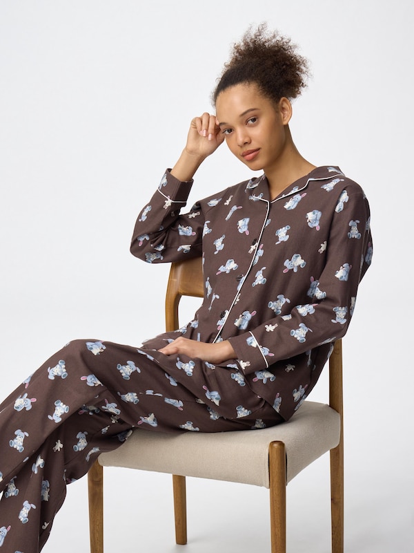 フランネルパジャマ(長袖&ロングパンツ)(ラビット)