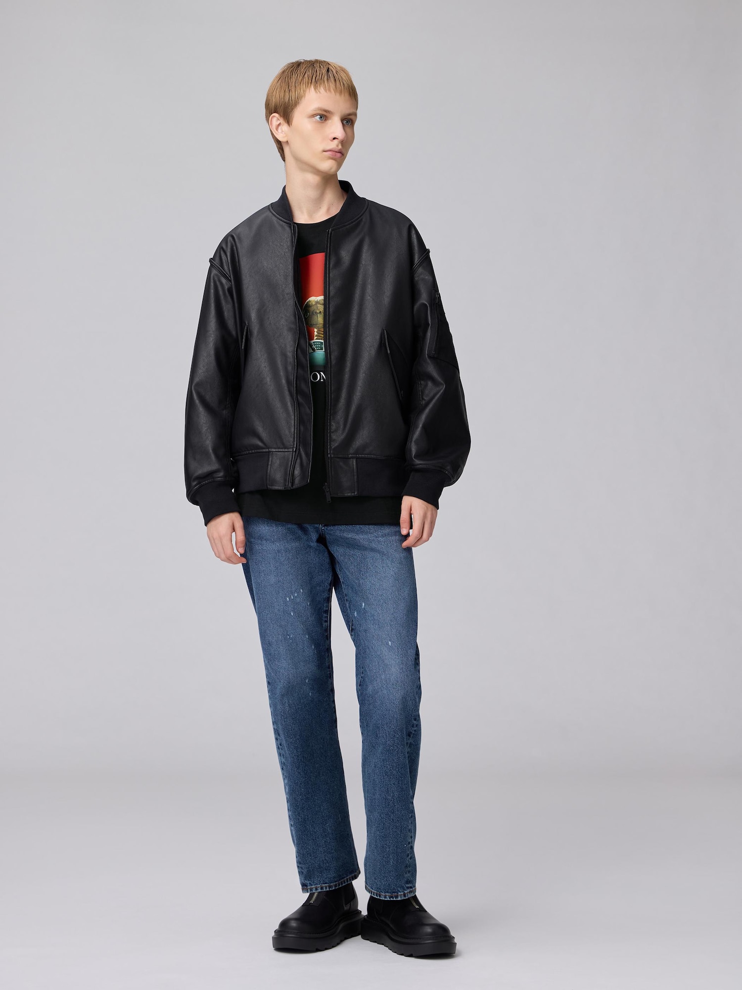 GU公式 | フェイクレザーリバーシブルブルゾン UNDERCOVER +X