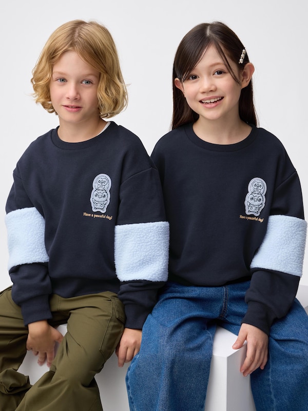 KIDS(男女兼用) ボアスリーブスウェットシャツ ポケピース