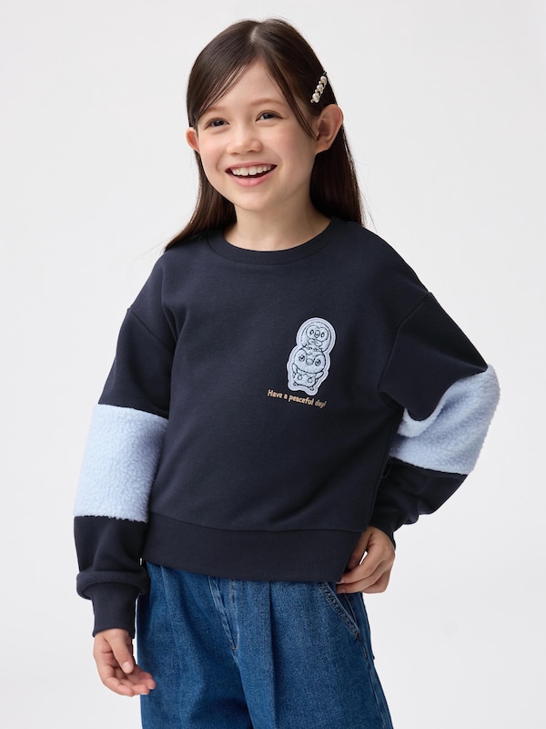 KIDS(男女兼用) ボアスリーブスウェットシャツ ポケピース