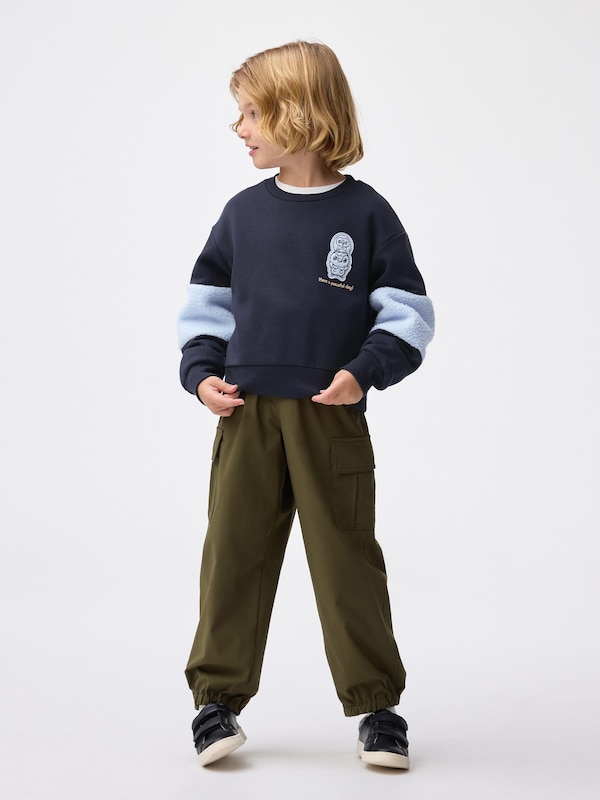 KIDS(男女兼用) ボアスリーブスウェットシャツ ポケピース