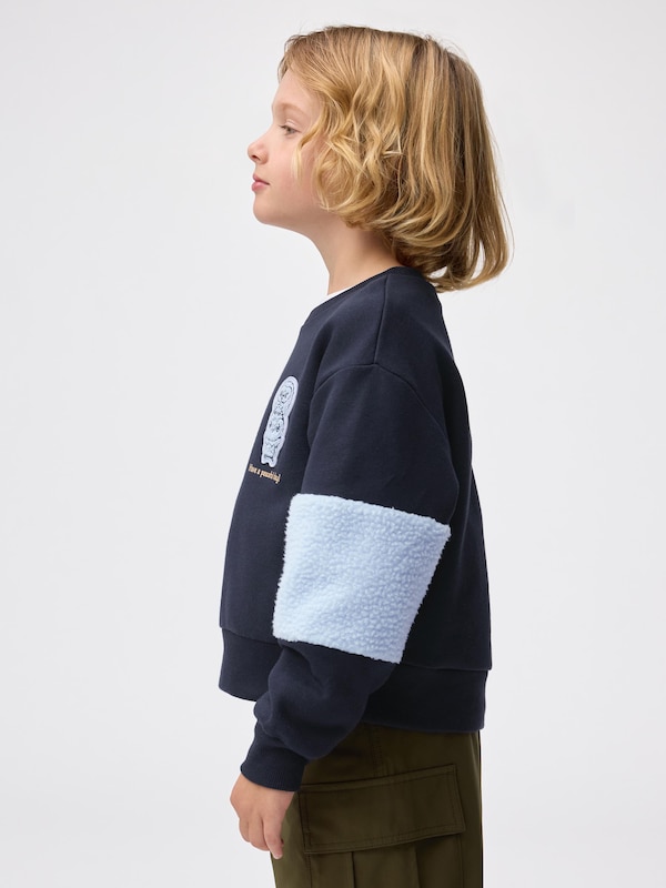 KIDS(男女兼用) ボアスリーブスウェットシャツ ポケピース