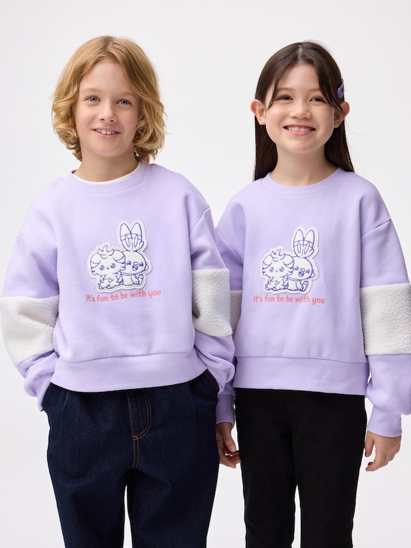 KIDS(男女兼用) ボアスリーブスウェットシャツ ポケピース