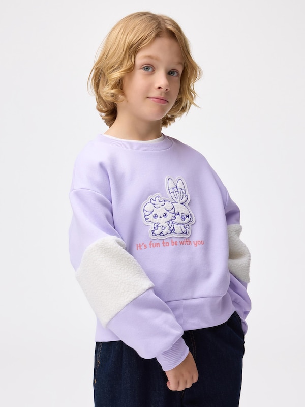 KIDS(男女兼用) ボアスリーブスウェットシャツ ポケピース