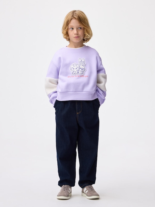 KIDS(男女兼用) ボアスリーブスウェットシャツ ポケピース