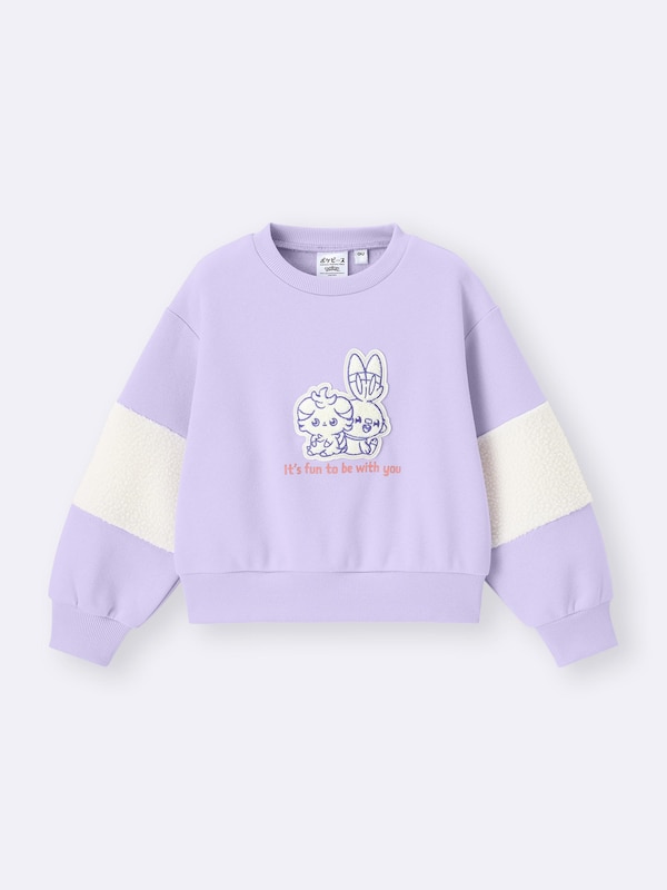 KIDS(男女兼用) ボアスリーブスウェットシャツ ポケピース