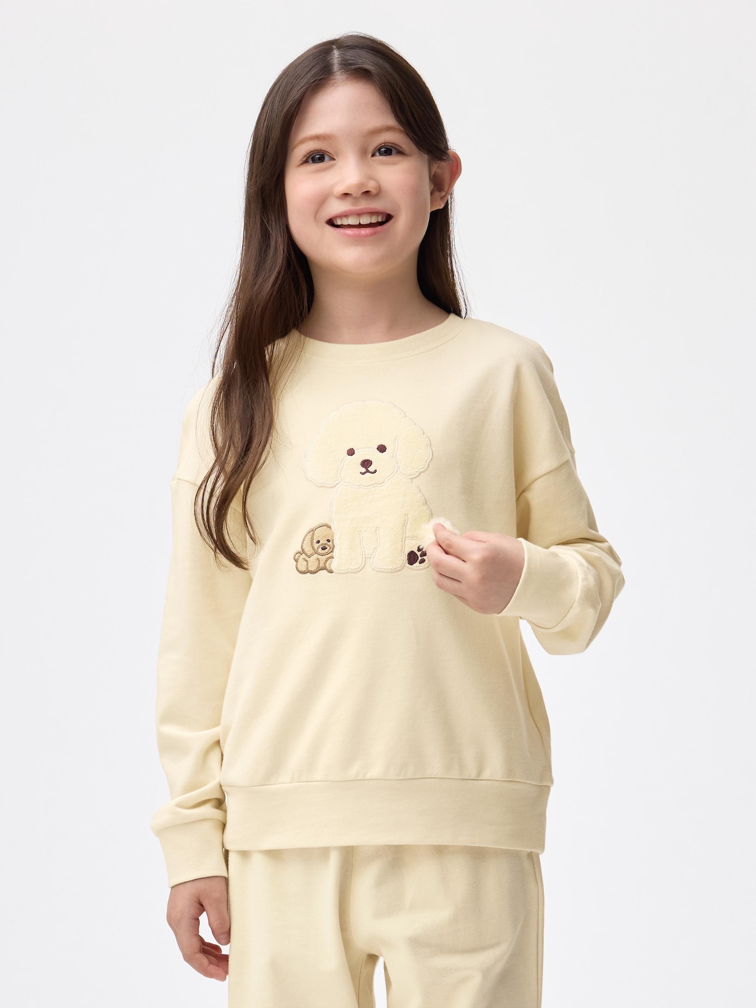 GU公式 | KIDS(男女兼用)コットンスウェットプルオーバー(ドッグ)