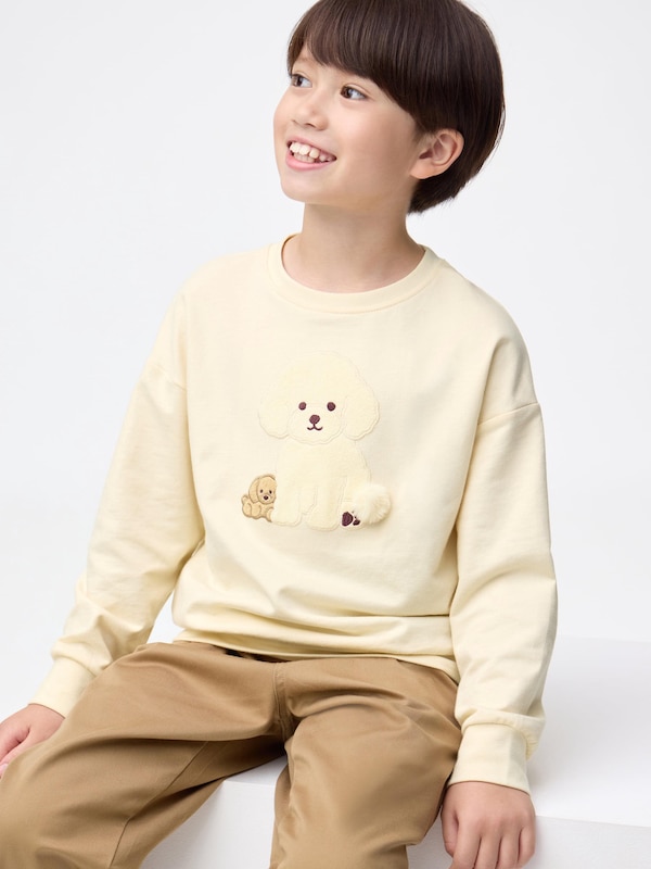 KIDS(男女兼用)コットンスウェットプルオーバー(ドッグ)