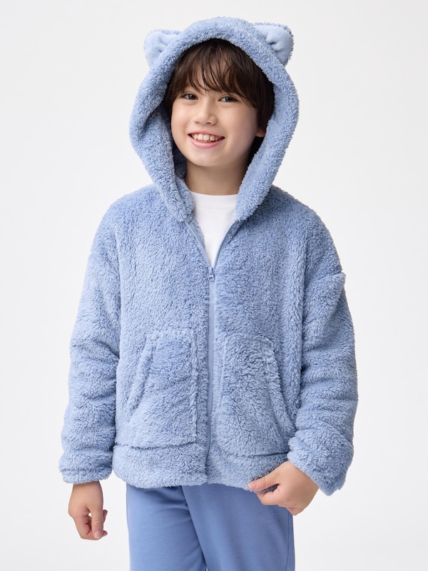 KIDS(男女兼用)マシュマロフィールフルジップパーカ(キャット)