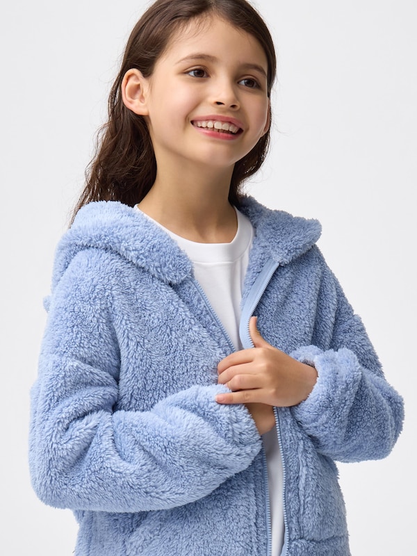 KIDS(男女兼用)マシュマロフィールフルジップパーカ(キャット)