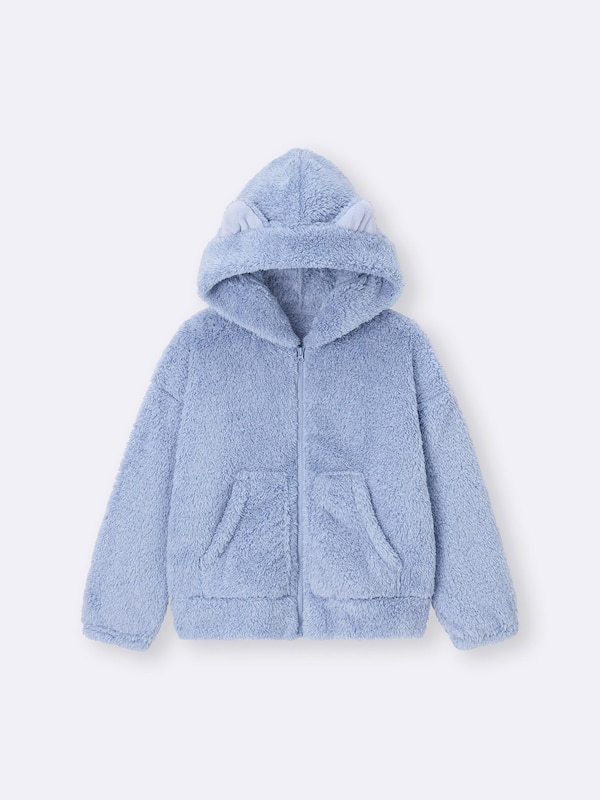 KIDS(男女兼用)マシュマロフィールフルジップパーカ(キャット)