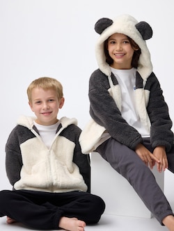 KIDS(男女兼用)マシュマロフィールフルジップパーカ(パンダ)