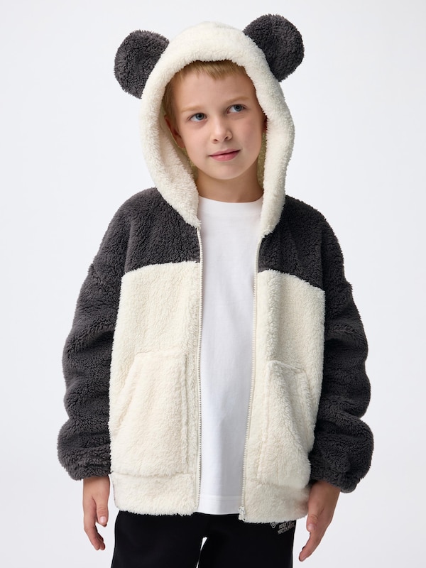 KIDS(男女兼用)マシュマロフィールフルジップパーカ(パンダ)