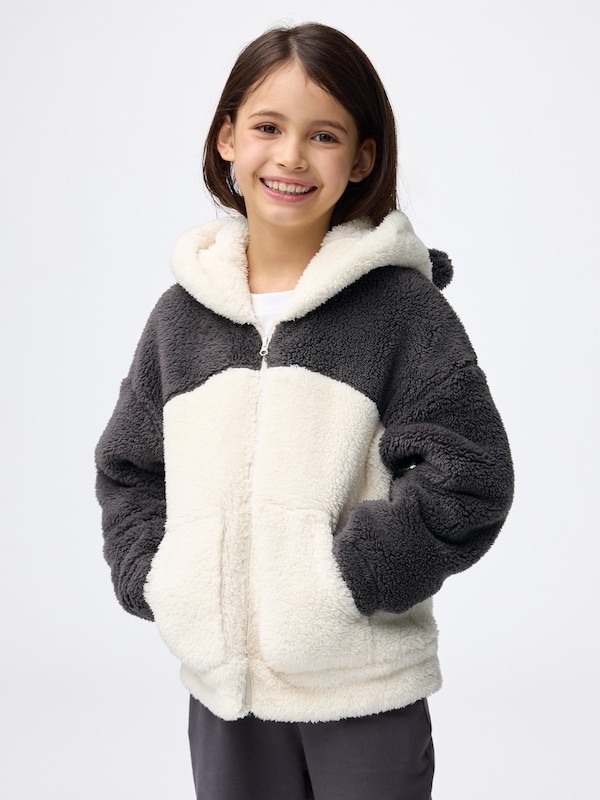 KIDS(男女兼用)マシュマロフィールフルジップパーカ(パンダ)