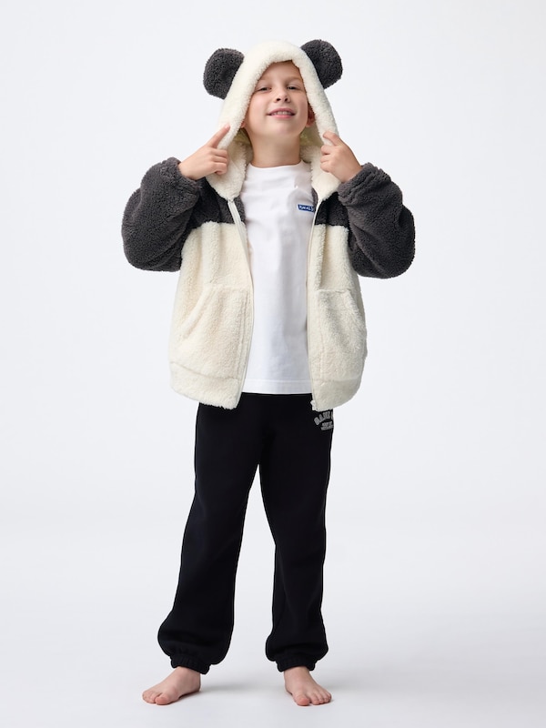 KIDS(男女兼用)マシュマロフィールフルジップパーカ(パンダ)