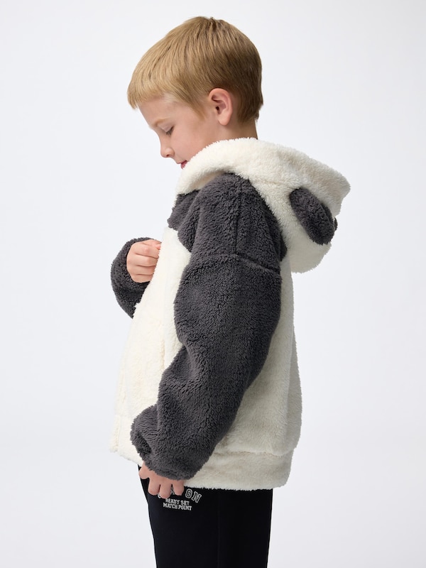 KIDS(男女兼用)マシュマロフィールフルジップパーカ(パンダ)