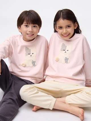 KIDS(男女兼用)コットンスウェットプルオーバー(キャット) 【KIDS・TEEN】 【キッズ Tシャツ・スウェット・ニット】【GU公式/ジーユー】 【PINK】 KIDS(男女兼用)コットンスウェットプルオーバー(キャット) 【KIDS・TEEN】 【キッズ Tシャツ・スウェット・ニット】【GU公式/ジーユー】 【PINK】