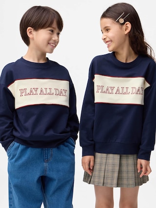 KIDS(男女兼用)コットンスウェットプルオーバー(ロゴ) 【KIDS・TEEN】 【キッズ Tシャツ・スウェット・ニット】【GU公式/ジーユー】 【NAVY】 KIDS(男女兼用)コットンスウェットプルオーバー(ロゴ) 【KIDS・TEEN】 【キッズ Tシャツ・スウェット・ニット】【GU公式/ジーユー】 【NAVY】