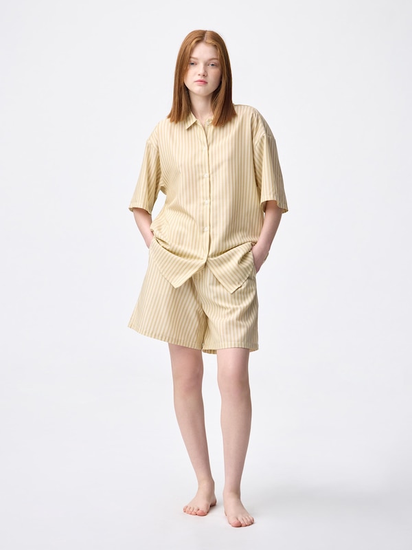 ストライプパジャマ(半袖&ショー�トパンツ)