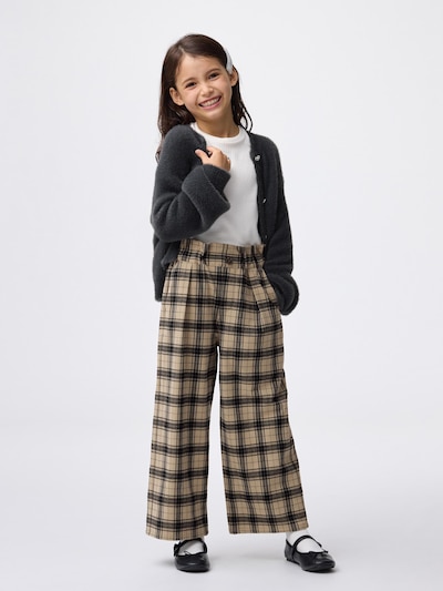 GIRLS 기모 와이드 팬츠(체크)