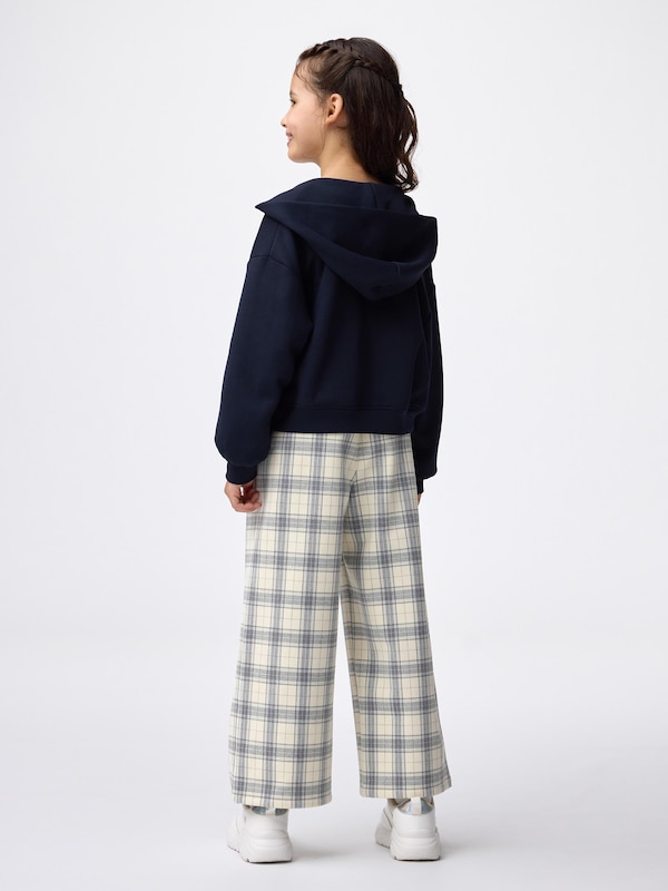 GIRLS起毛ワイドパンツ(チェック)