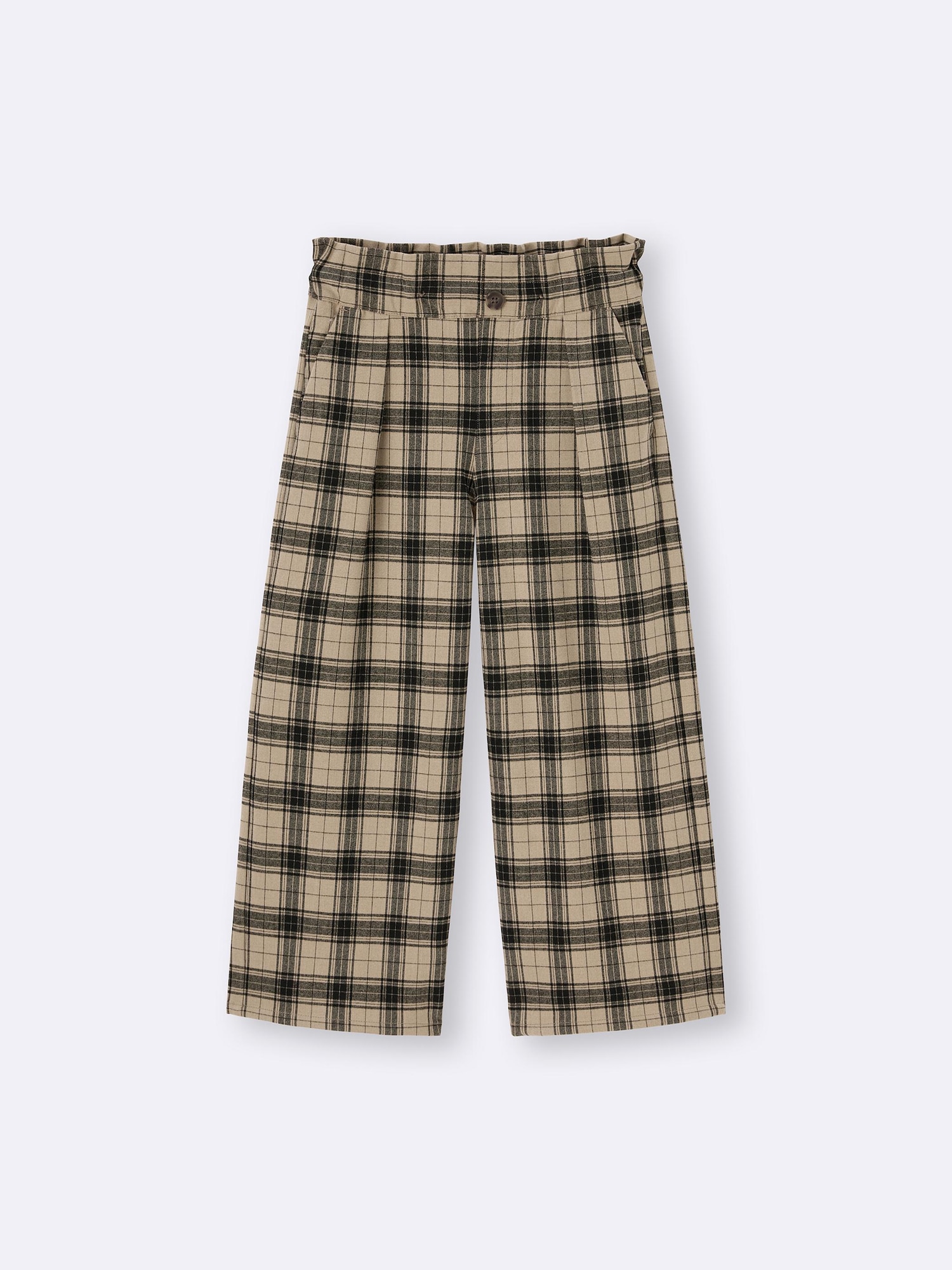 GU公式 | GIRLS起毛ワイドパンツ(チェック)