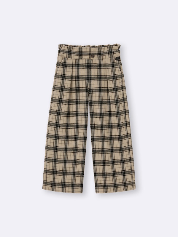 GIRLS起毛ワイドパンツ(チェック)