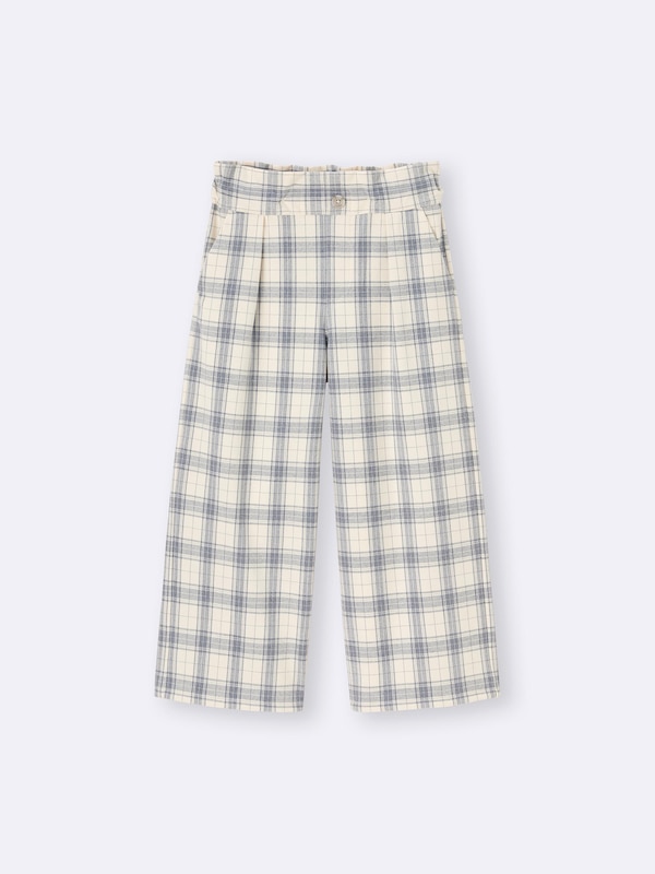 GIRLS起毛ワイドパンツ(チェック)
