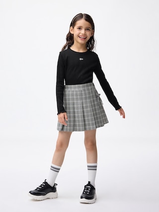 GIRLSプリーツラップミニスコート(チェック) 【KIDS・TEEN】 【キッズ パンツ・スカート】【GU公式/ジーユー】 【GRAY】 GIRLSプリーツラップミニスコート(チェック) 【KIDS・TEEN】 【キッズ パンツ・スカート】【GU公式/ジーユー】 【GRAY】