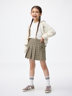 GIRLSプリーツラップミニスコート(チェック)