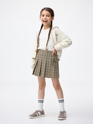 GIRLSプリーツラップミニスコート(チェック) 【KIDS・TEEN】 【キッズ パンツ・スカート】【GU公式/ジーユー】 【DARK BROWN】 GIRLSプリーツラップミニスコート(チェック) 【KIDS・TEEN】 【キッズ パンツ・スカート】【GU公式/ジーユー】 【DARK BROWN】