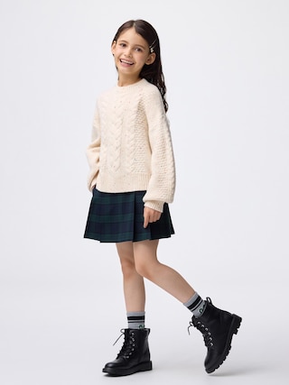 GIRLSプリーツミニスコート(チェック) 【KIDS・TEEN】 【キッズ パンツ・スカート】【GU公式/ジーユー】 【DARK GREEN】