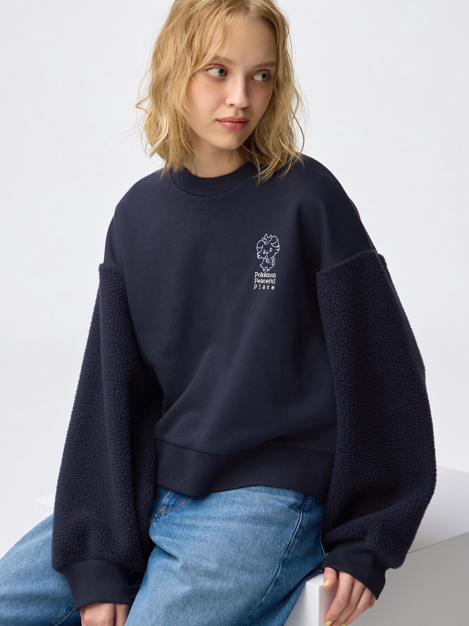 GU公式 | コンビネーションスウェットプルオーバー ポケピース