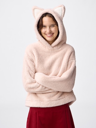 マシュマロフィールプルパーカ(キツネ) 【レディース】 【ルームウェア・パジャマ】【GU公式/ジーユー】 【PINK】