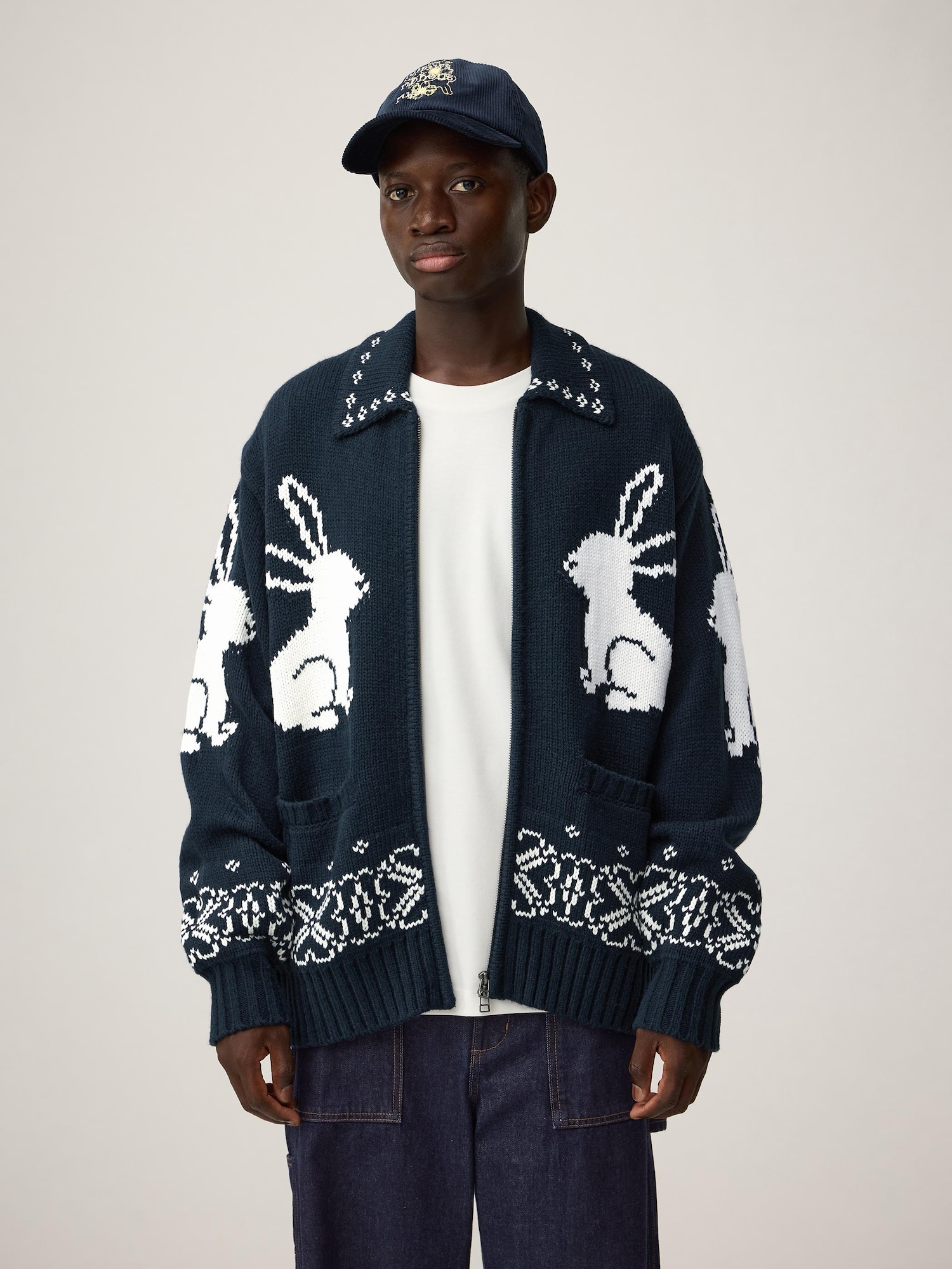 GU rokh フルジップニットジャケット GU公式 | フルジップニットジャケット by rokh