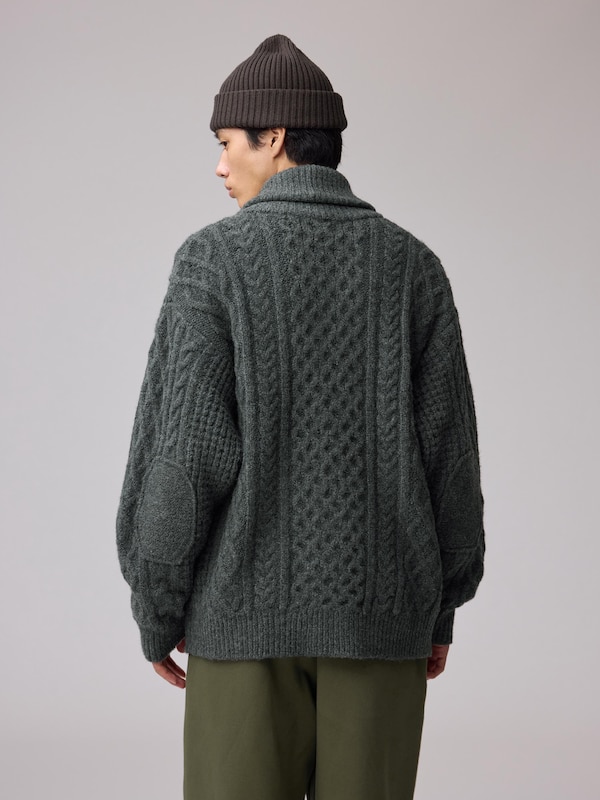 ケーブルショールカラーカーディガン ENGINEERED GARMENTS