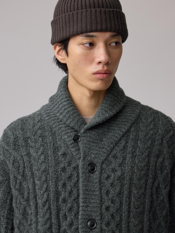 ケーブルショールカラーカーディガン ENGINEERED GARMENTS