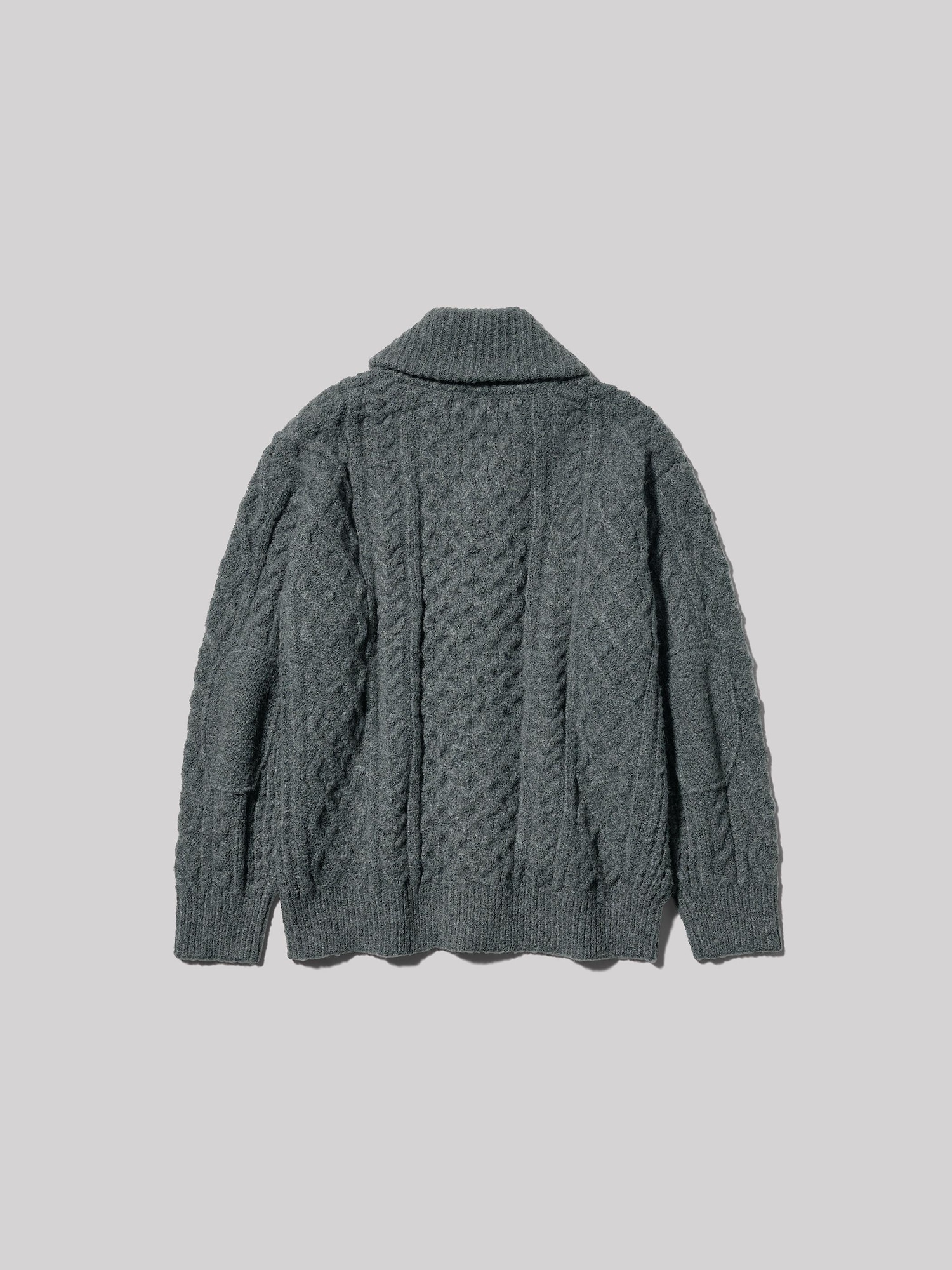 J6113 美品 ダンヒル ショールカラーカーディガン メランジグレー M J.PRESS（ジェイプレス）の「SHAGGY DOG FLEECE ショールカラー
