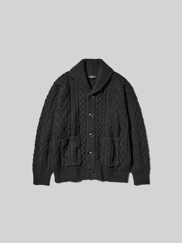 ケーブルショールカラーカーディガン ENGINEERED GARMENTS