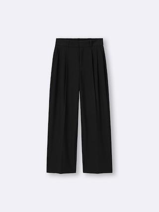タックワイドパンツ+OS(米国仕様) 【レディース】 【パンツ】【GU公式/ジーユー】 【BLACK】 タックワイドパンツ+OS(米国仕様) 【レディース】 【パンツ】【GU公式/ジーユー】 【BLACK】