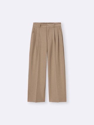 タックワイドパンツ+OS(米国仕様) 【レディース】 【パンツ】【GU公式/ジーユー】 【BROWN】 タックワイドパンツ+OS(米国仕様) 【レディース】 【パンツ】【GU公式/ジーユー】 【BROWN】