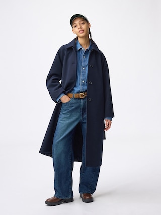 コージーメルトンバルマカーンコート+EC(丈長め113.0~120.0cm) 【レディース】 【アウター】【GU公式/ジーユー】 【NAVY】 コージーメルトンバルマカーンコート+EC(丈長め113.0~120.0cm) 【レディース】 【アウター】【GU公式/ジーユー】 【NAVY】