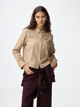 チェックショートシャツ 【レディース】 【シャツ・ブラウス】【GU公式/ジーユー】 【BEIGE】 チェックショートシャツ 【レディース】 【シャツ・ブラウス】【GU公式/ジーユー】 【BEIGE】