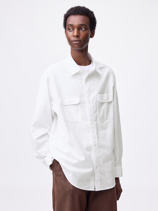 ダブルポケットワークシャツ 【メンズ】 【シャツ・ポロシャツ】【GU公式/ジーユー】 【WHITE】 ダブルポケットワークシャツ 【メンズ】 【シャツ・ポロシャツ】【GU公式/ジーユー】 【WHITE】
