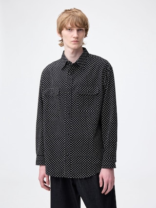 ダブルポケットワークシャツ 【メンズ】 【シャツ・ポロシャツ】【GU公式/ジーユー】 【BLACK】 ダブルポケットワークシャツ 【メンズ】 【シャツ・ポロシャツ】【GU公式/ジーユー】 【BLACK】