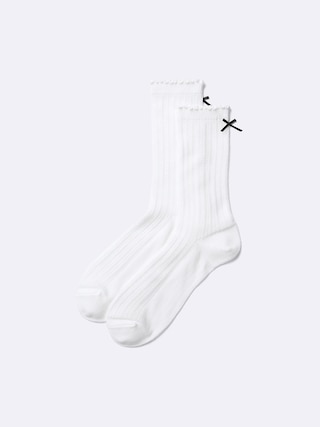 クルーソックス(バックリボン) 【レディース】 【インナー・下着】【GU公式/ジーユー】 【OFF WHITE】 クルーソックス(バックリボン) 【レディース】 【インナー・下着】【GU公式/ジーユー】 【OFF WHITE】